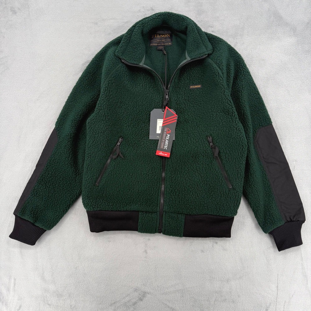 Filson Sherpa Fleece Jacket Fir Green Polartec Thermal Pro 20117928 Mens Small